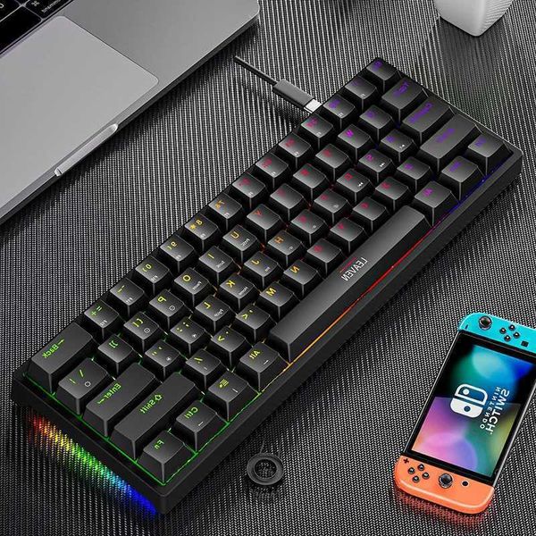 K620 USB Mini Backlit RGB Gaming Mechanical Keyboard Gamer Mechanic Kit 60 Percent DIY Custom PBT Keycap Hotswap USB PC LaptopL26623