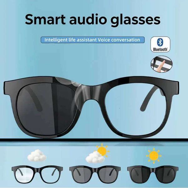 Smart Headphone Glasses 2026 Photosensitive Color Change Bluetooth Voice Calls Control Music UV Polarized Sunglasses