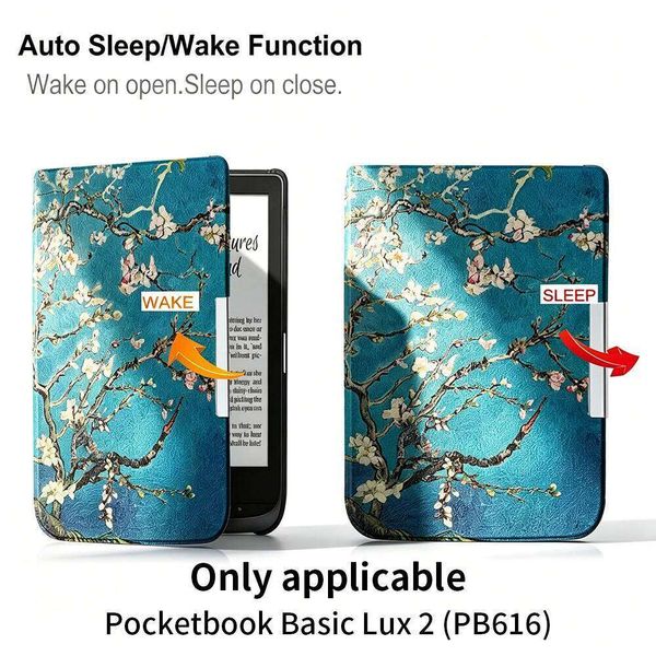 Magnetic Smart Case For Pocketbook 616 627 632 PB632 Auto Sleep Wake PU Leather Cover Shockproof Ereader Protective Shell