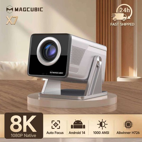 Magcubic Home Outdoor 8K X7 AI Smart Projector with Android 14 UHD 1080P 1000ANSI Auto Focus Keystone 26Y0623