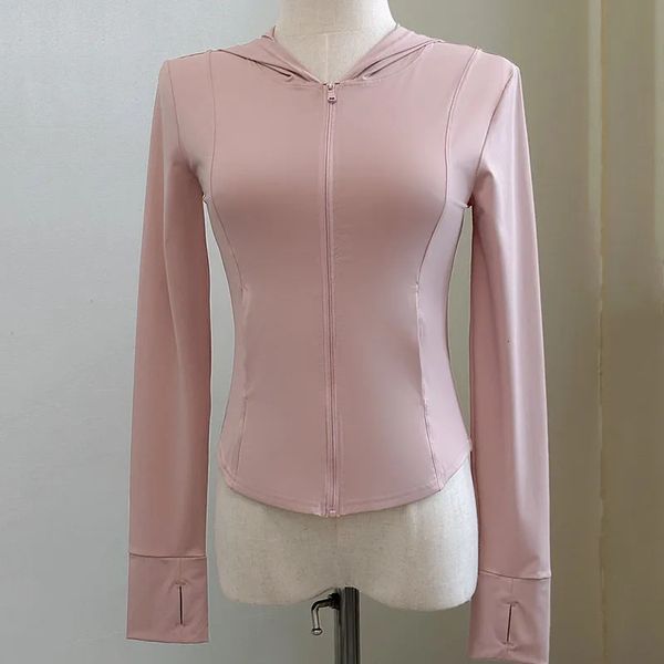 Womens Lce Silk Sun Protection Jacket 2026 Long Sleeve Hooded Summer Thin Zipper Cardigan Korean Short Slim Sports Outwear 260625