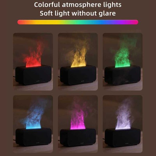 Aroma Diffuser Simulation Colorful Flame Air Humidifier Can add Essential Oil Timing Setting Ultrasonic Cool Mist Maker Fogger J260623