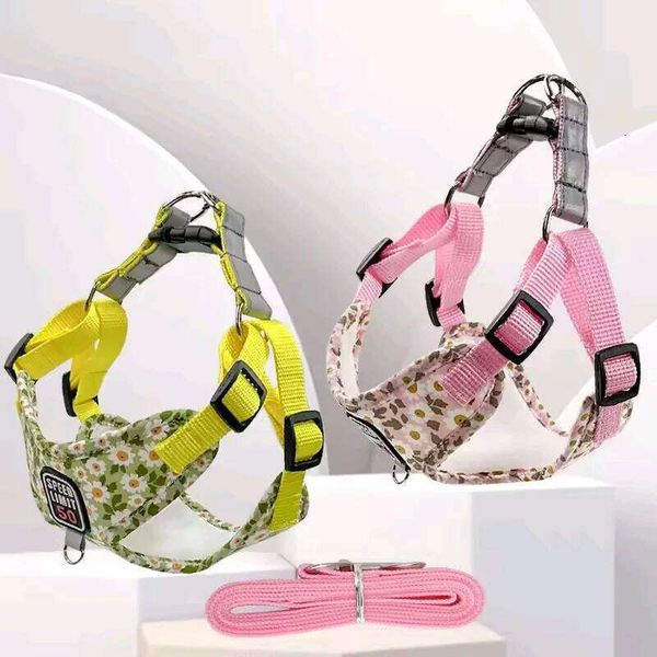 New Soft Mesh Dog Harness and Leash Set No-Chock Step-in Reflective Breathable Lightweight Easy Vest Harnesses Safety Buckle J260623
