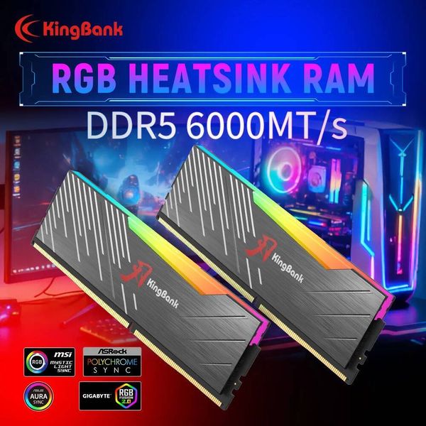KingBank KRRB DDR5 RGB SoarBlade Series 32GB 16GBx2 6000MHz 6400MHz Hynix M Die Memory Intel XMP 30 Computer Memory 288-Pin