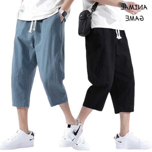 Pants Summer Casual Linen Short New Cotton Straight Men's Lightweight Shorts Large Solid Colour Gym Fifth Beach Short Pants