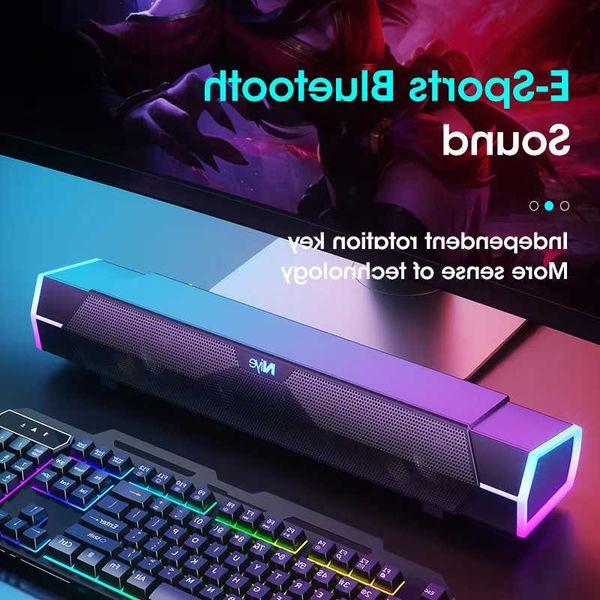 Bluetooth 50 and Wired Computer Soundbar Speakers with 4D Surround Sound Stereo and Subwoofer for Laptop PC L26HH1H