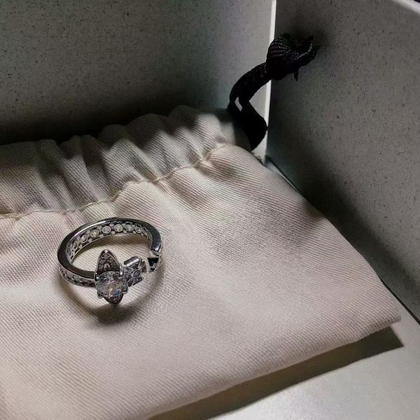 Vivienme Rings Designer Rings Luxury Women Rings Four Point Star Full Zircon Orb Saturn Finger Jewellery with box