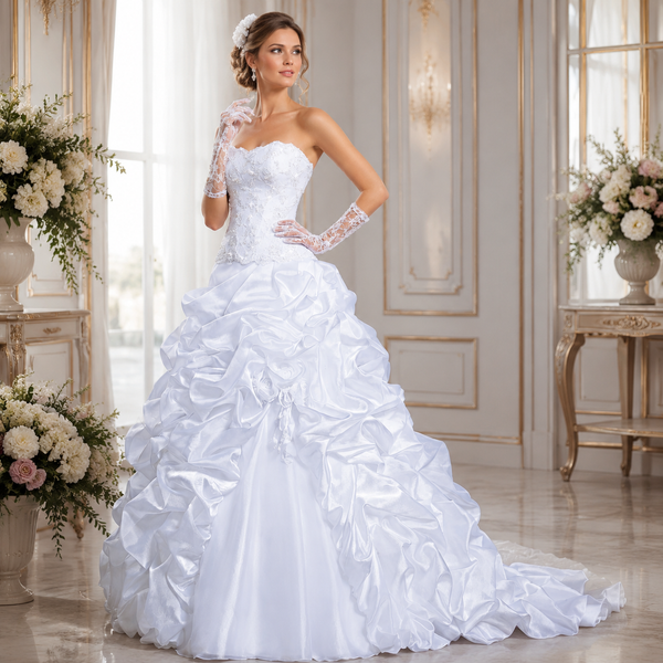 Vintage White A-Line Wedding Dress