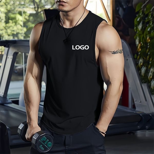 Mens Sleeveless Fitness T-Shirt Customize Your Quick-drying Vest Mens Muscle Bodybuilding Fitness Summer Sports Vest260601ww
