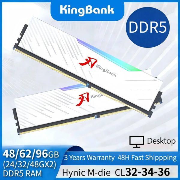 KingBank Origina DDR5 RGB RAM 24/32/48GBX2 6000/6400/6800MHz Hynix Chip M-die CL32/34/36 High Performance for Desktop PC Memory