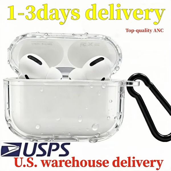 USA Stock for AirPods Pro 2 4 Airpods pro 3 3rd Earphones Solid Silicone Cute Protective Headphone Cover airpods 4 5 ANC Wireless Charging Shockproof 3nd 2nd Case