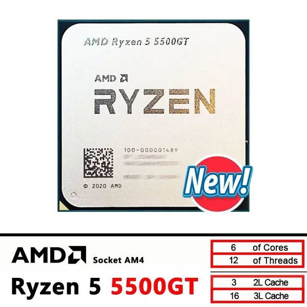 5500GT Ryzen 5 AMD R5 5500GT 39GHz Six-Core Twelve-Thread 65W CPU Processor L316M 100-000001489 Socket AM4 but no fan