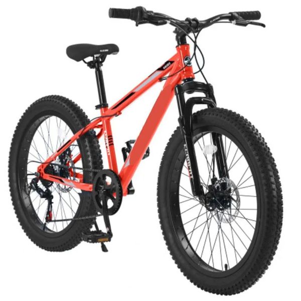Mountain Bike Inch Fat Tire Mountain Bike Adult Youth 7 Speed Dual Disc se mtb Brake High Carbon Steel Frame Front Suspension Urban Commuter Trail Bicycle Ro hu /