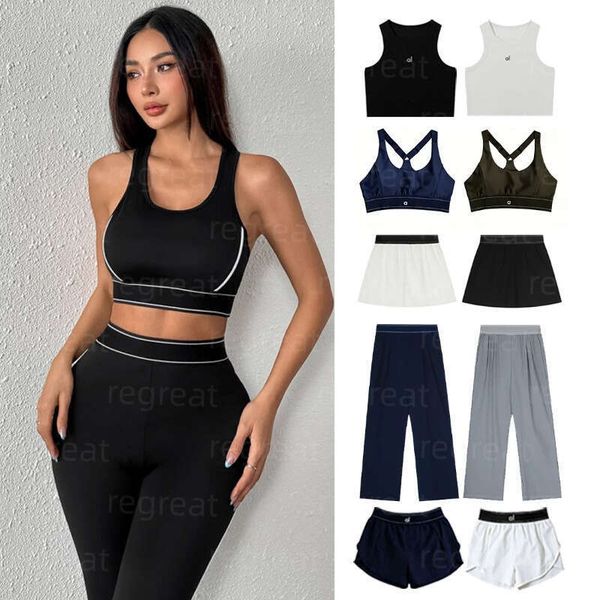 DHgate Yoga Set Aloism bra sets Womens yoga Outfit 2-piece Workout Set Red White Black Sports bra Underwear Tight Pants Gym Set Pilates Fitness Gym Clothing Aloism Set ae sold by DHgate