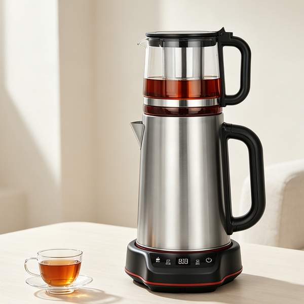 DHgate New Design Stainless Steel Kettles Digital Boiler Keep Warm Double Pot 2.0L Electric Tea Maker Machine With Filter sold by DHgate