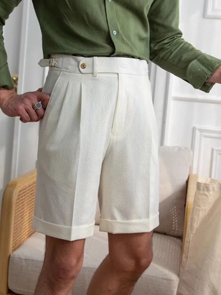 Men's Cotton Linen Shorts Knee Length
