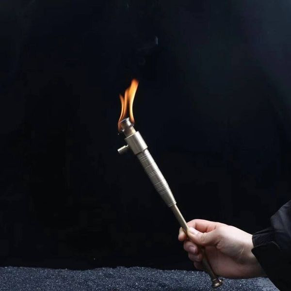2026 New Aluminum Alloy Extended Torch Fuel Lighter, Essential Outdoor Lighting Tool For Long Endurance, Cigarette Accessories