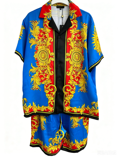 Men's Slim Fit Shirt and Shorts Set