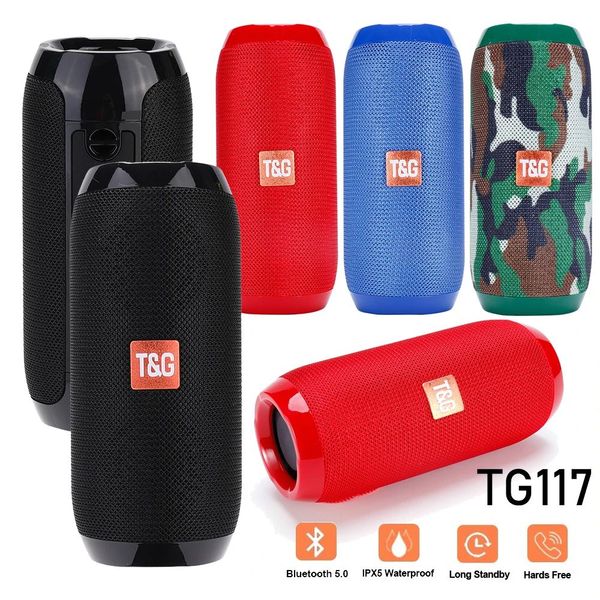 TG117 Portable Speaker Bluetooth 5.3 Sound Box Wireless Bass Column Subwoofer Outdoor Waterproof TWS Loudspeaker Support TF AUX