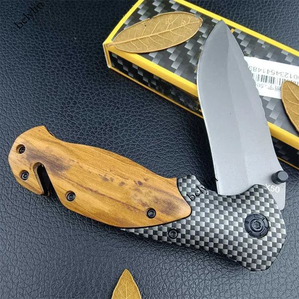 High Quality Gray X50 Pocket Folding 5Cr13Mov Titanium Blade Wood Handle Hunting Survival Tactical Knife EDC Cutting Tools 3300 15535 535 940 9000