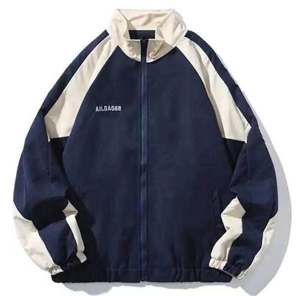Hoodie Hip Hop Men's Varsity Jacket High Street Patchwork Color Block Windbreaker Coats vest Spring Autumn New Thin Fashion College Jackets 26M0306 Designer