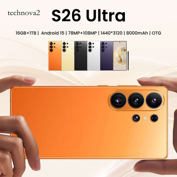 S26 Ultra smartphone, large memory, 7.3-inch high-definition screen, Android phone with facial ID and fingerprint ID.