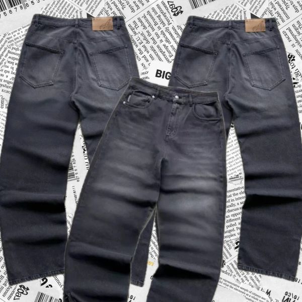 Men's Casual Jeans with Gold Coin Embroidery