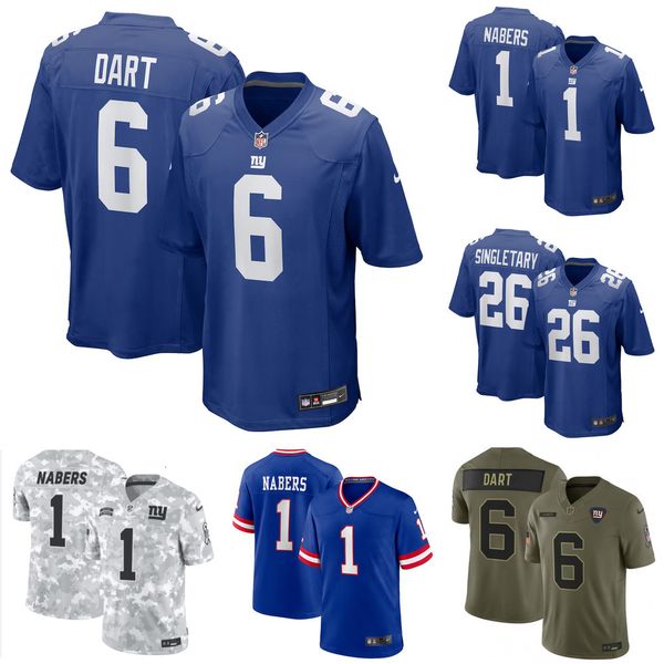 Men's New York Giants Jaxson Dart Royal Team Game Jersey