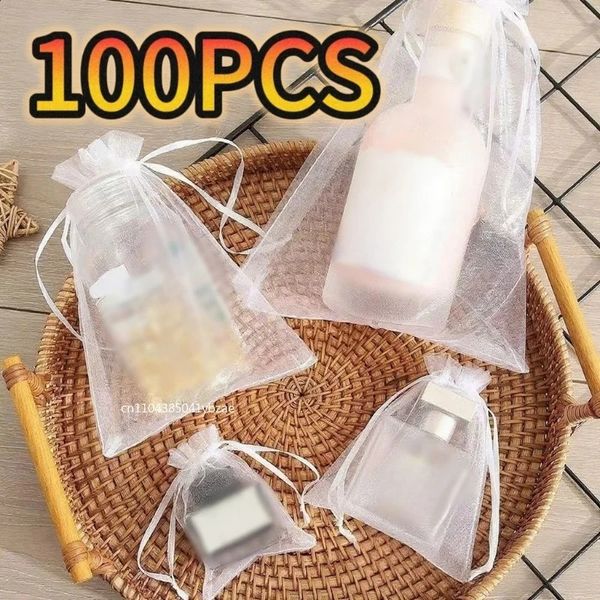 1-200pcs Organza Drawstring Pouches Gift Bags Candy Jewelry Party Wedding Favor Bags Gift for Christmas Candy Wedding Birthday 260626