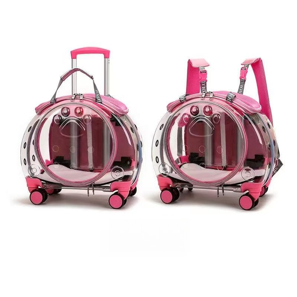 LBY Wheeled Dog Carrier Backpack Expandable Bubble Rolling …