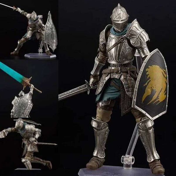 Anime Dark Figma 590 Demon'S Souls Fluted Action Figure Model Statue Knight Armor Toys Birthday Gift 26Y0629