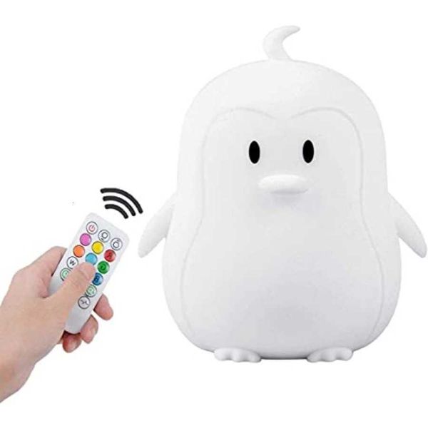 Silicone Night Cute Light LED Lamp Bedside Lamp Animal Light - 9 Colors Changing/USB Rechargeable/Remote Control/Dimmable Nig C260629