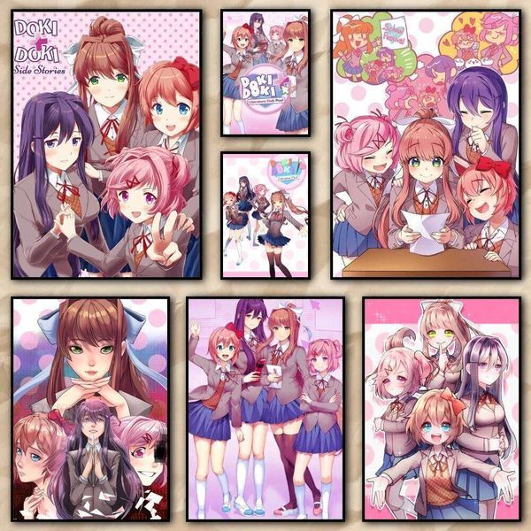 Doki L-Literature Club Painting Calligraphy HD Canvas Poster — compare prices at CompareOffers