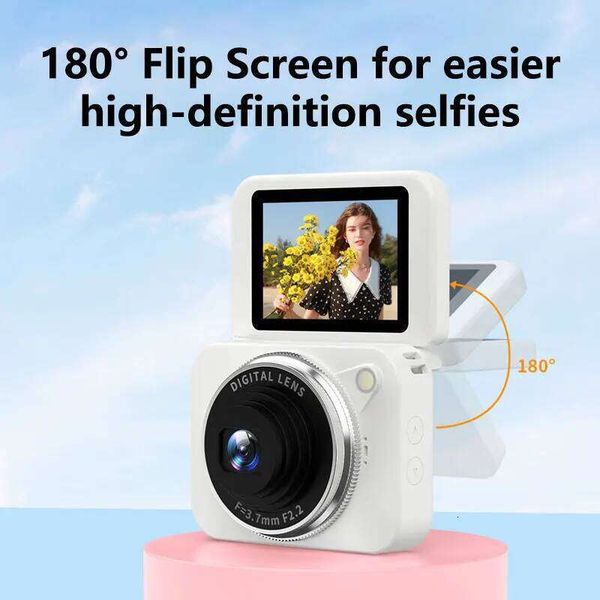 4K HD Pixel 180 Flip-Up CCD Vlog Video Recorder for Selfies Student-Friendly Portable Compact Camera Gifts 2026 New J260630