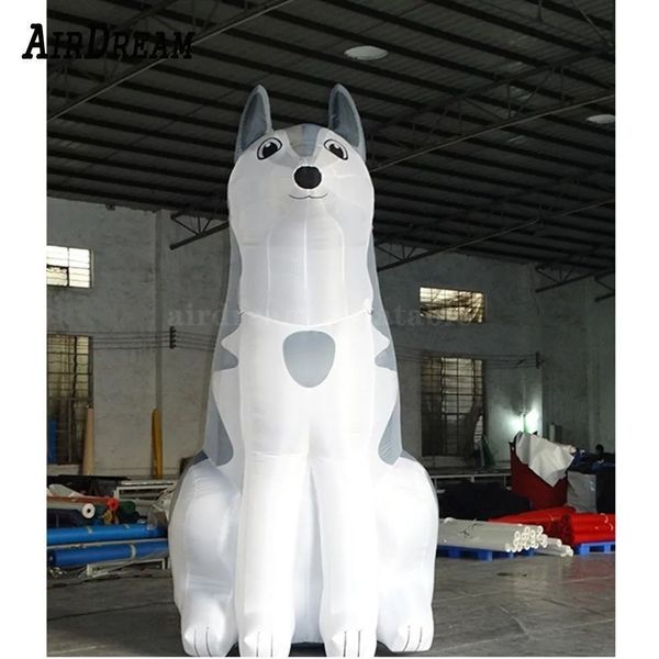 High Quality cute 10/13/33ft height inflatable husky dog model balloon for Christmas decoration event