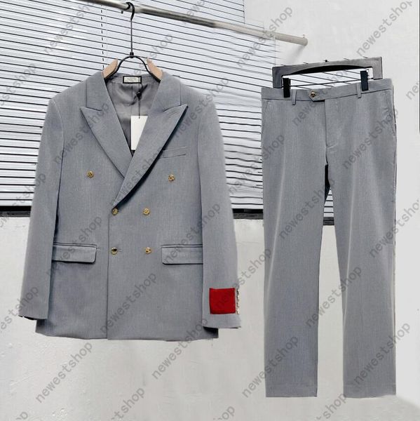 Designer Men's Blazers Pants Suits sleeve with letter print Set Western Clothing Blazer Trousers Single Breasted Slim Fit Black Outwear