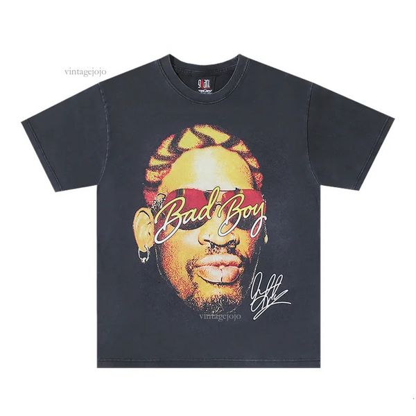 Summer Style Vintage Retro Portrait Print High Street Hip Pop Cotton Tops T Shirt Designer Tshirt Men Tshirt Graphic Tee For Men