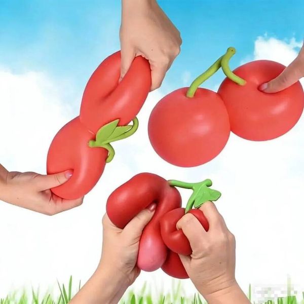 Stress Relief Toy anti-anxiety Big Size New Kawaii Cherry Scented Fruit Fragrance Fidget Soft Slow Rebound Squishy Stress Relief Ball Squeeze For Kids Funny T K