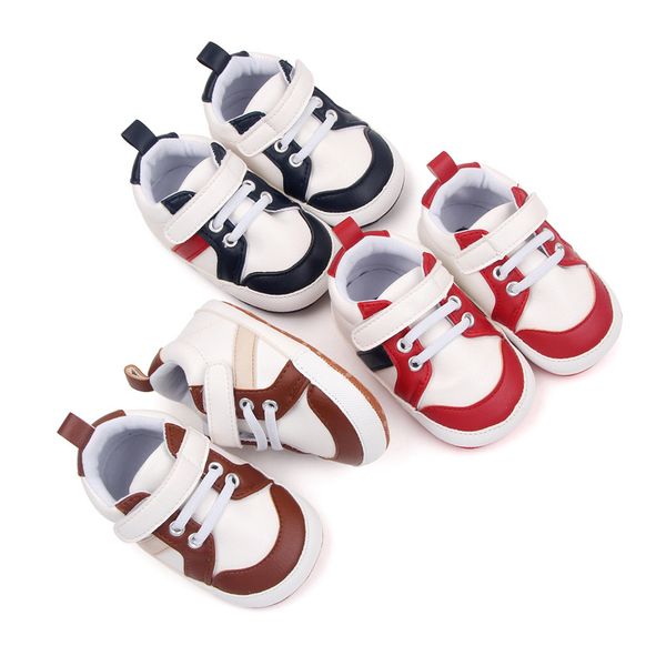 Baby Crib Shoes Newborn Boys Girls Heart Star First Walkers Crib Shoes Kids Lace Up PU Sneakers Prewalker Sneakers