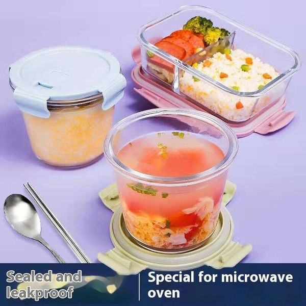 High borosilicate glass soup bowl, household microwave oven, simple circular high-temperature resistant student box, office worker lunch box
High borosilicate glass soup bowl, household microwave oven, simple circular high-temperature resistant student box, office worker lunch box