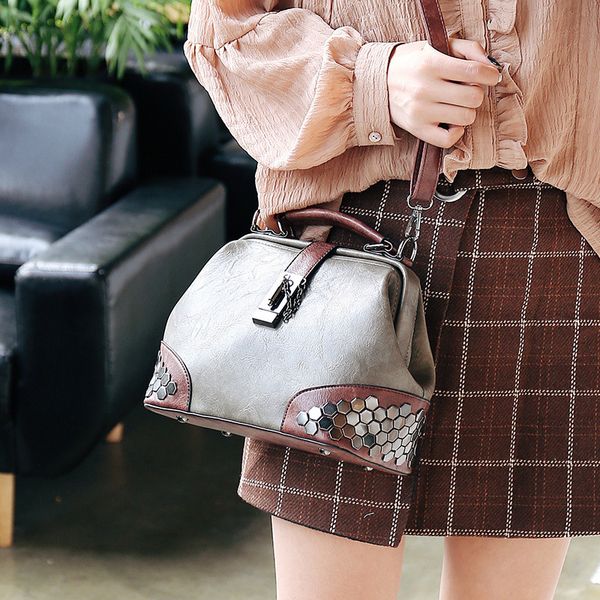 Fashionable womens shoulder bags retro solid color leather handbags street personalized rivet crossbody bag contrast sequins decorative fashion handbag, Khaki
Fashionable womens shoulder bags retro solid color leather handbags street personalized rivet crossbody bag contrast sequins decorative fashion handbag, Khaki
