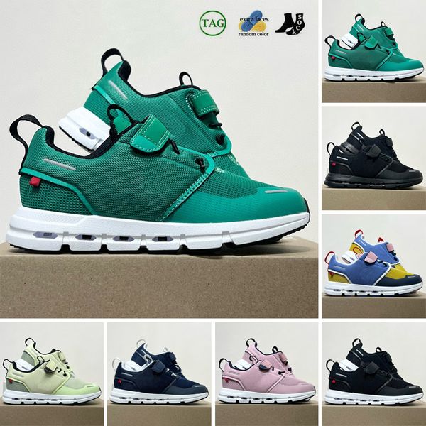 cloudony Play Kids Running Shoes Designer onn Classics Black Midnight Blue Mustard Yellow Seedling Marshmallow Pink Mint Green Babys Outdoor Sneakers