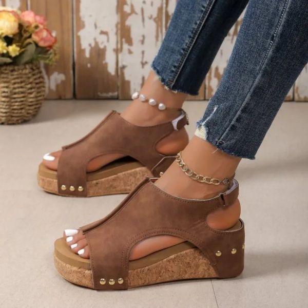 Women's Casual Peep Toe Platform Wedge Sandals Plus — compare prices at CompareOffers