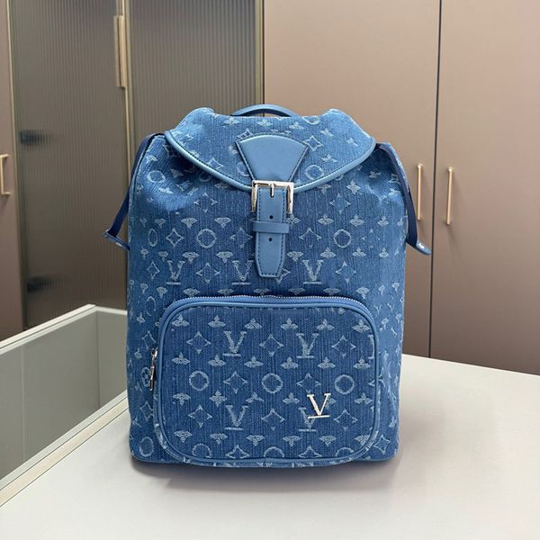 Designer Womens Denjean Backpack Clamshell Adjusting Buckle Multi-Pocket Backpack Large Capacity Hiking Bag Popular Outdoor Pull Rope Bag Hiking Bag, Blue
Designer Womens Denjean Backpack Clamshell Adjusting Buckle Multi-Pocket Backpack Large Capacity Hiking Bag Popular Outdoor Pull Rope Bag Hiking Bag, Blue