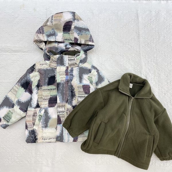 kids clothes clothing color block grid printing style outdoor jacket (one three in one) five pieces, Multi
kids clothes clothing color block grid printing style outdoor jacket (one three in one) five pieces, Multi