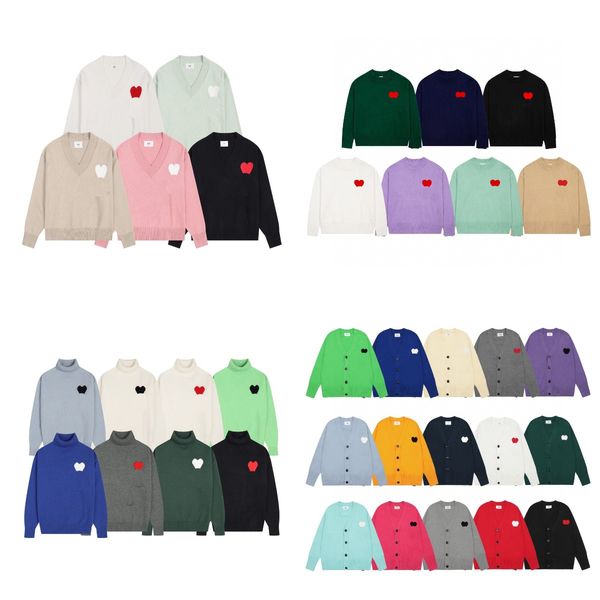 Fashion Mens Designer Sweater Womens Knitted Sweater Embroidered A Heart Solid Color Big Love Round Neck Long Sleeve Knit Jumper France High Street Sweaters
