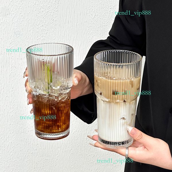 Water Bottles cup Stripe Glass Transparent Glasses With Lid And Straw Ice Coffee Mug Tea Literary sense cups with lid and straw 1a7, White
Water Bottles cup Stripe Glass Transparent Glasses With Lid And Straw Ice Coffee Mug Tea Literary sense cups with lid and straw 1a7, White