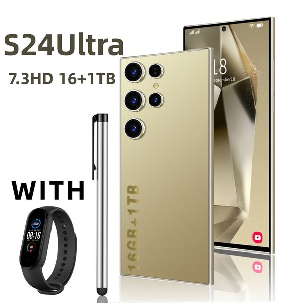 S24 Ultra 2024 New Cross-Border Android Smartphone 5G cell phone Touch Screen Camera Phone GPS English Play video