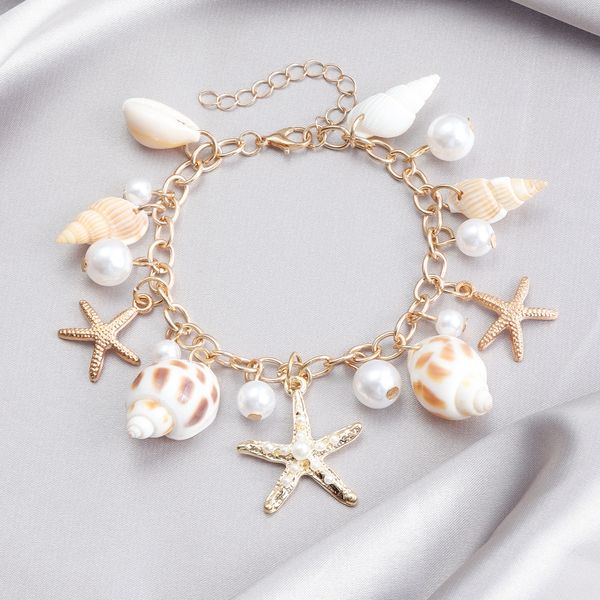 Fashion Beach Charm Bracelets Starfish Sea Shell Pearl Bracelet Gold Plated Zinc Alloy Chain Link Jewelry Party Birthday Travel Gifts Novelty
Fashion Beach Charm Bracelets Starfish Sea Shell Pearl Bracelet Gold Plated Zinc Alloy Chain Link Jewelry Party Birthday Travel Gifts Novelty