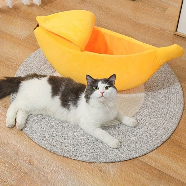 Art Deco Banana-Shaped Cat House with Peelable Cover PP Cotton Pet Condo for Indoor Cats and Dogs Cozy Kitten Cave Bed 1pc pu571 C4, Black
Art Deco Banana-Shaped Cat House with Peelable Cover PP Cotton Pet Condo for Indoor Cats and Dogs Cozy Kitten Cave Bed 1pc pu571 C4, Black
